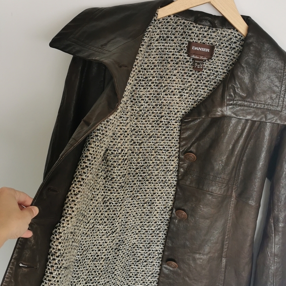 ITALIAN LEATHER AND WOOL DANIER JACKET - Picture 4 of 8